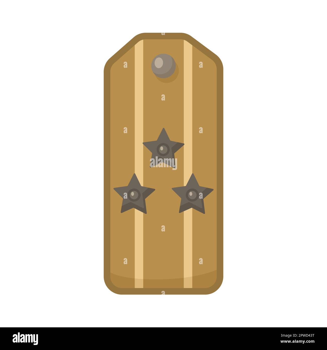 Military shoulder strap with three stars cartoon illustration Stock Vector