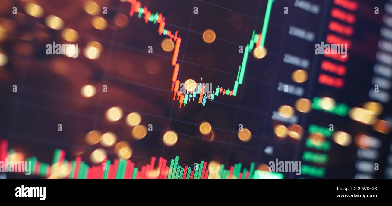 Abstract financial graph with uptrend line and bar chart of stock Stock ...