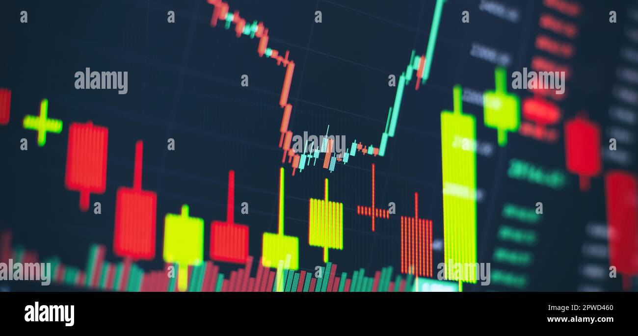 Abstract financial graph with uptrend line and bar chart of stock Stock ...