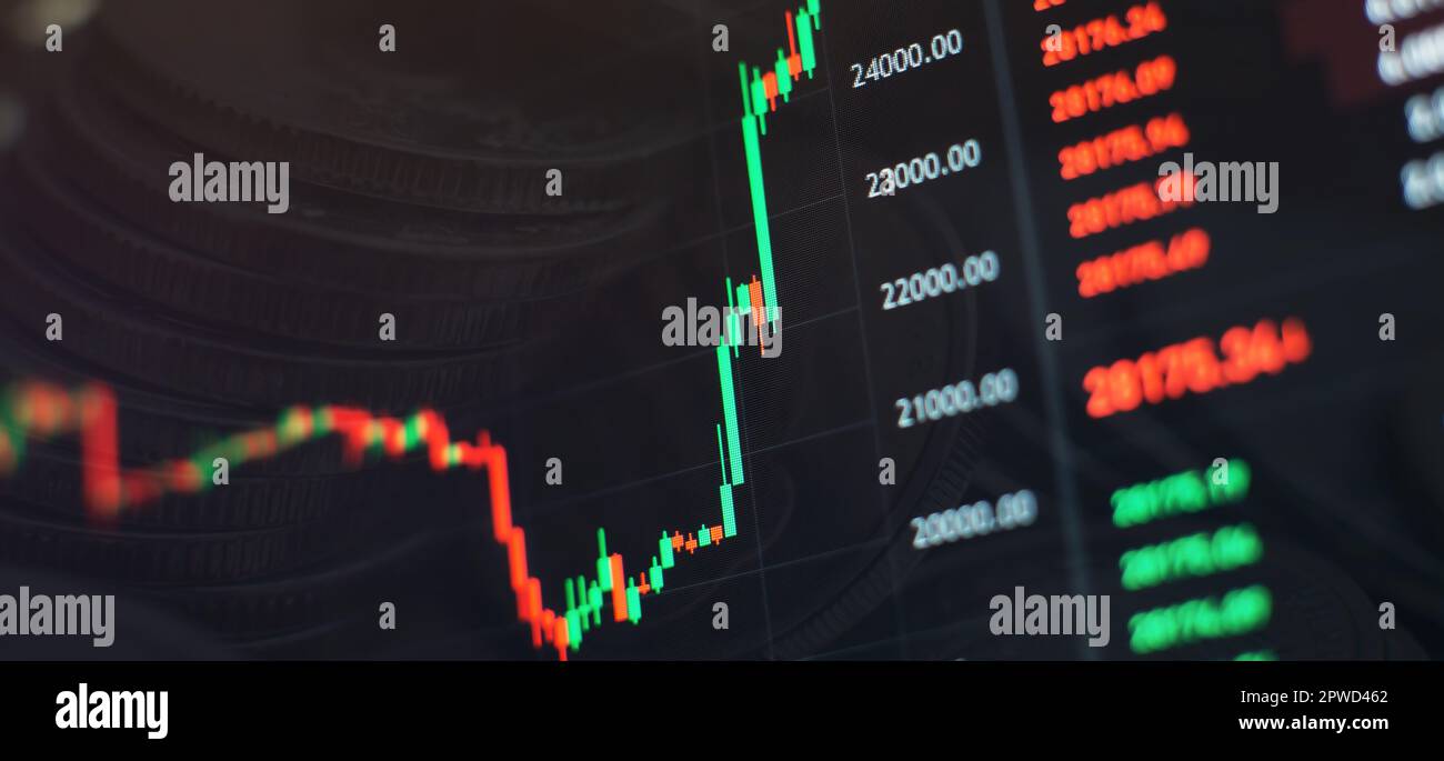 Abstract financial graph with uptrend line and bar chart of stock Stock ...