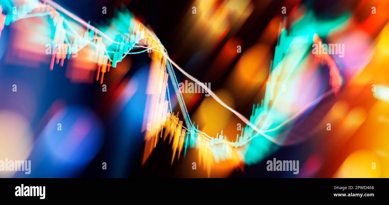 Financial chart with line graph in stock market Stock Photo - Alamy