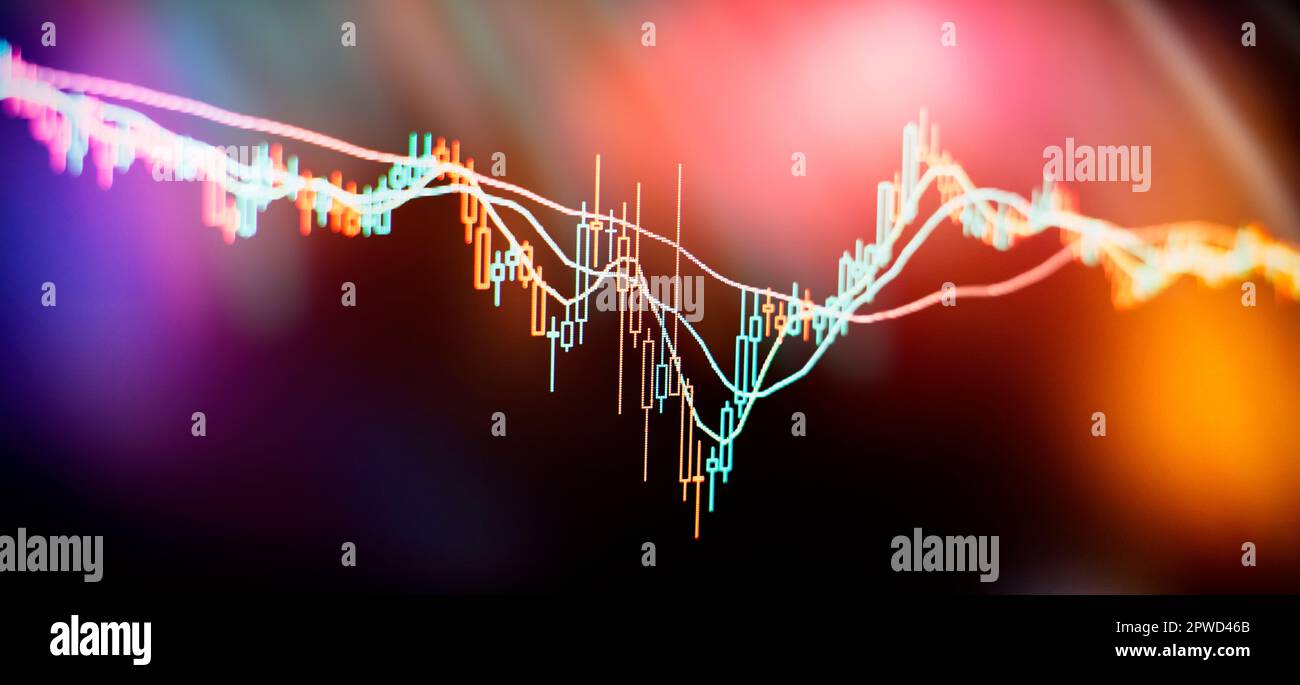 Financial chart with line graph in stock market Stock Photo - Alamy