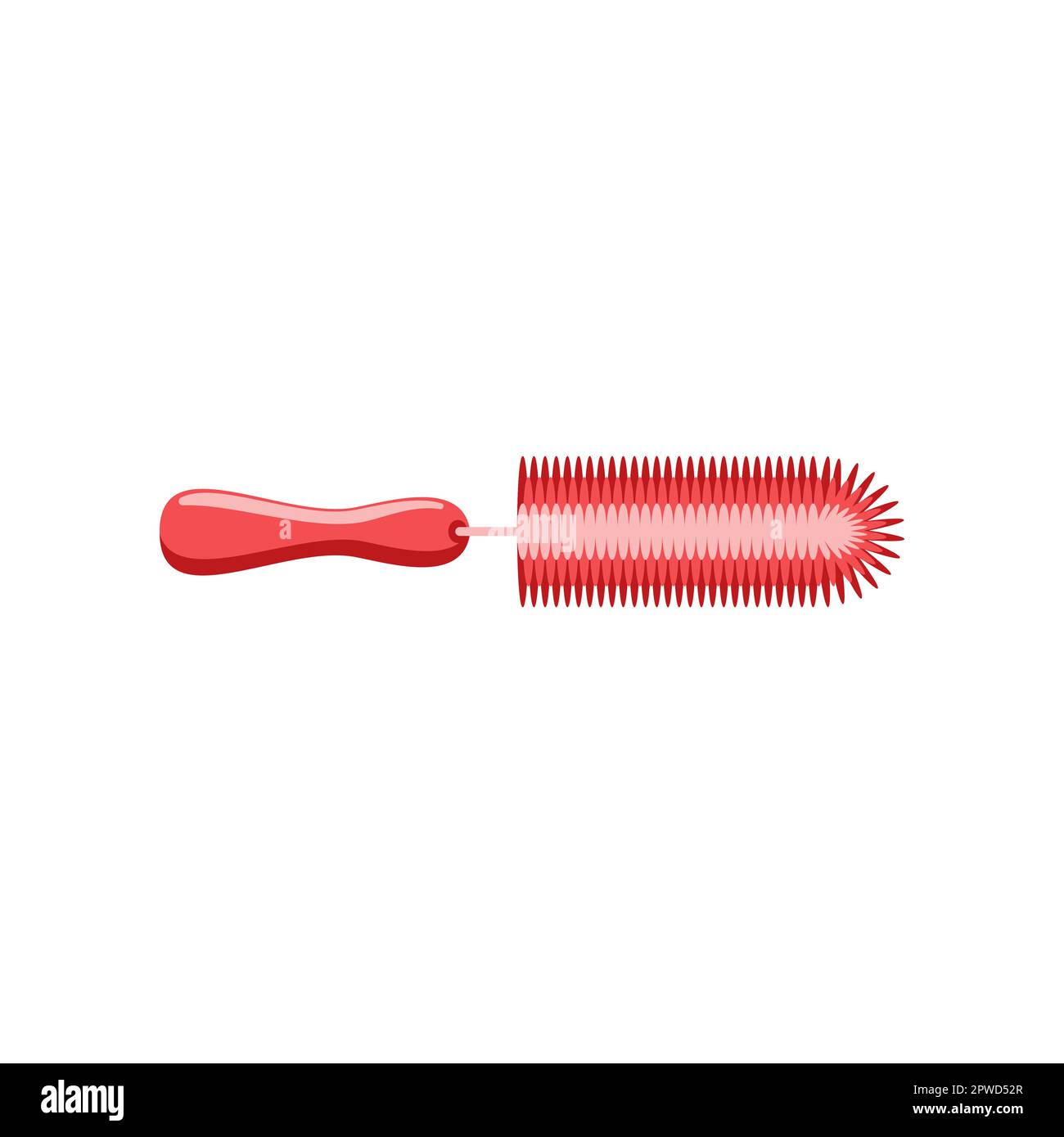 Red brush for babies flat vector illustration Stock Vector