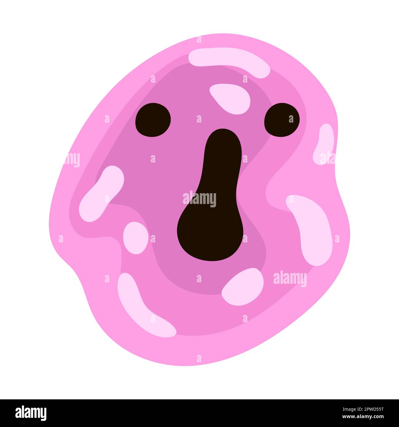 Pink shapeless funny bacteria and germ character. Vector illustration ...