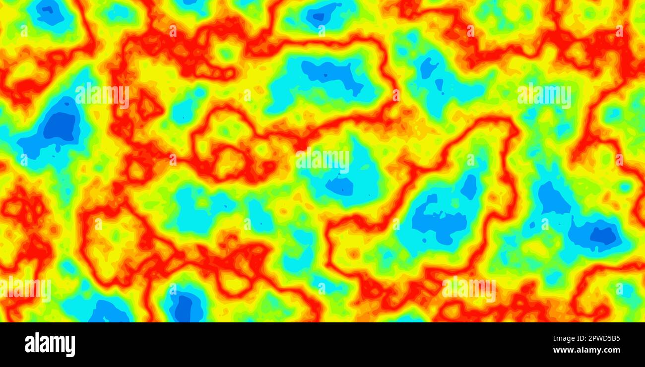 Thermal heatmap Stock Vector Images - Abstract Rainbow Heat Map Vector Thermal Spectrum Hot And Cold Temperature Distribution On Landscape Infrared Thermographic Background Global Warmi 2PWD5B5