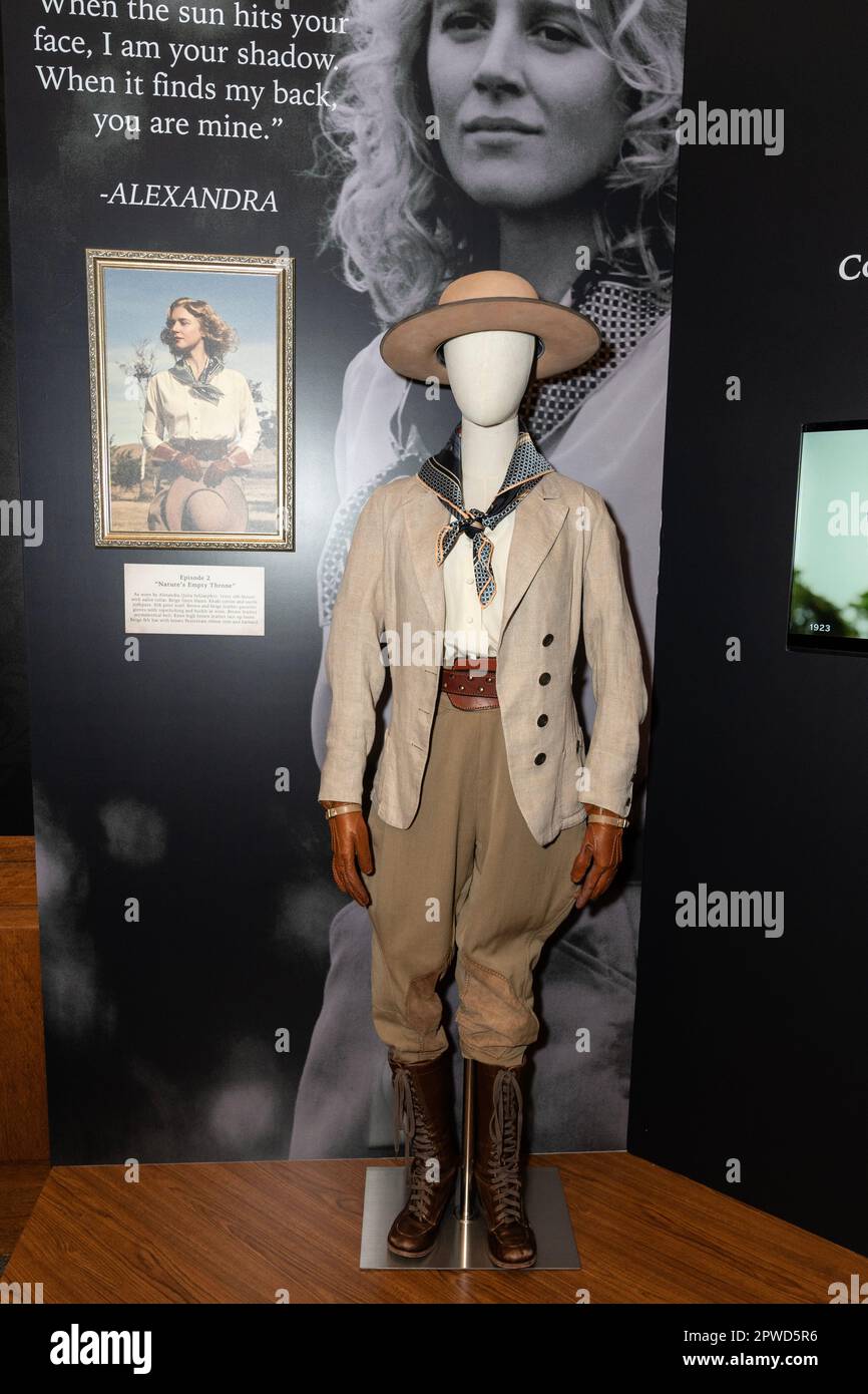 Costume for character Alexandra on display at 1923 TV series exhibition at  Paley Center for the Media in New York on April 29, 2023 Stock Photo - Alamy