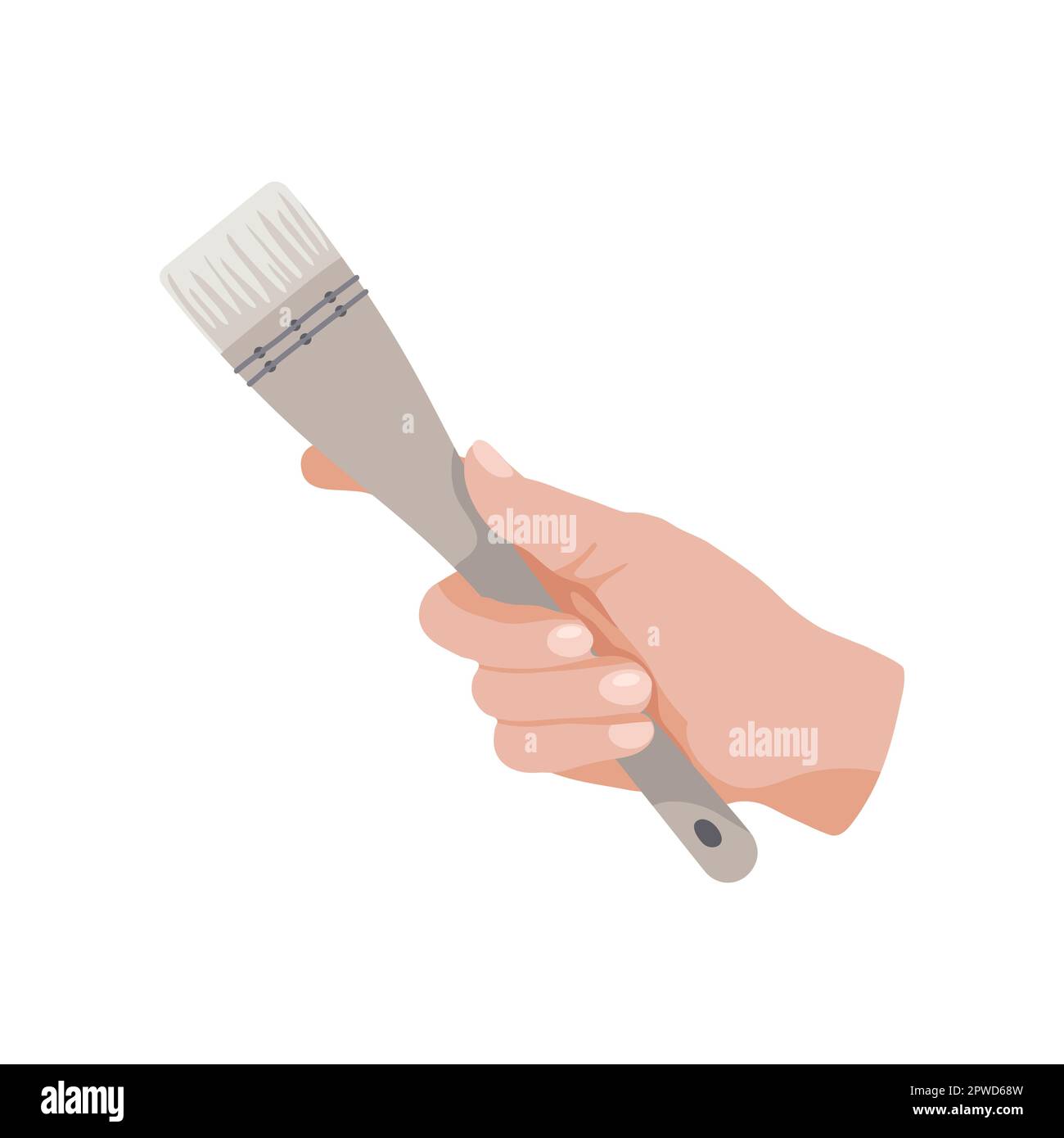 Hand holding brush vector illustration Stock Vector Image & Art Alamy