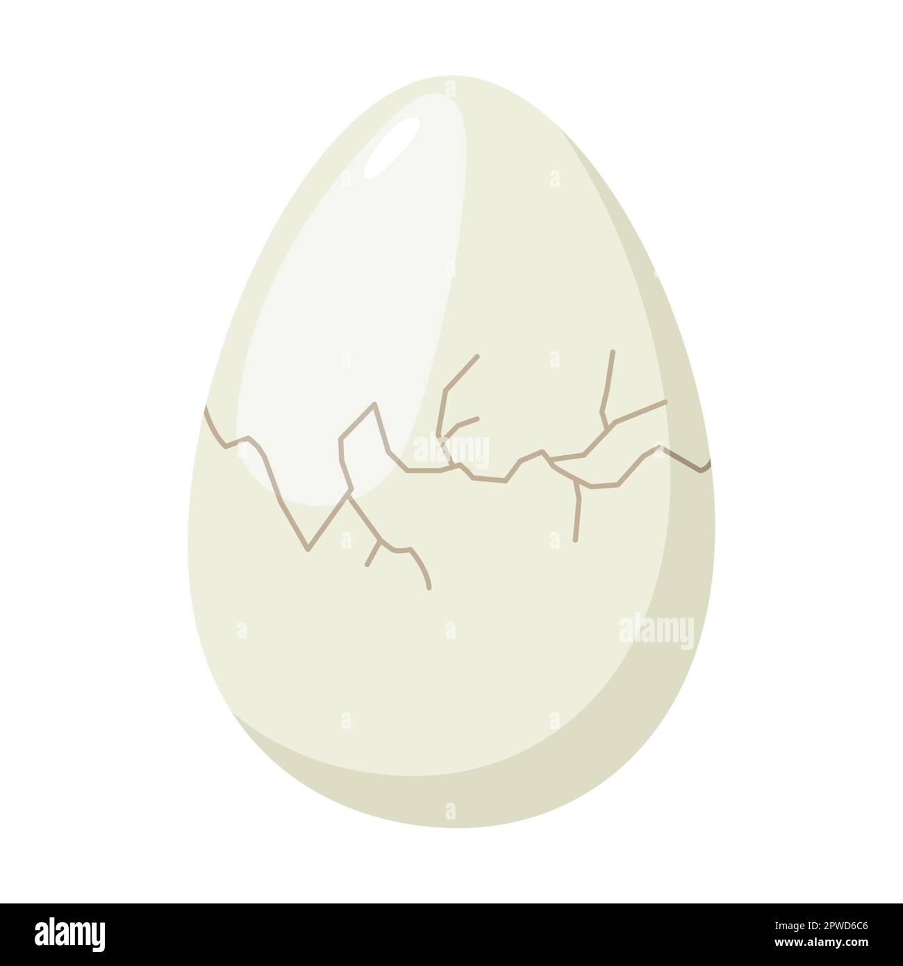 Cute chick in a cracked egg, hatching process. Vector illustration of birth step from egg bird. Cartoon cracked egg isolated on white Stock Vector
