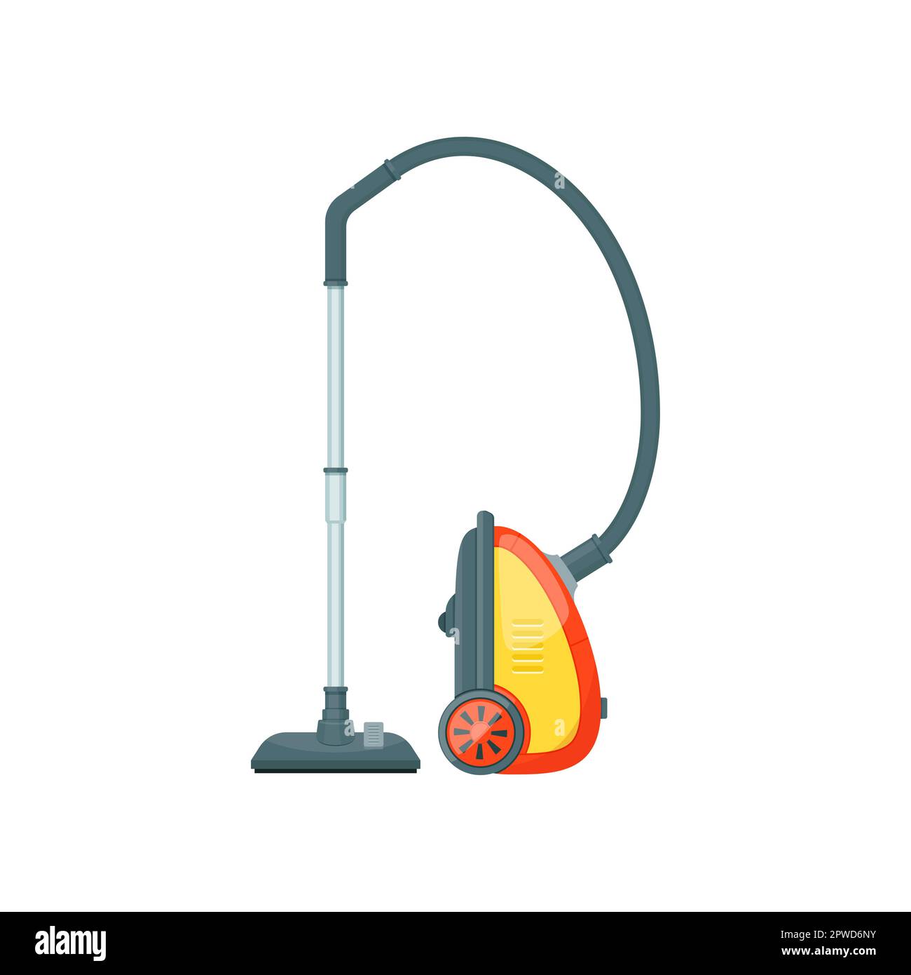 Red and yellow vacuum cleaner cartoon illustration Stock Vector Image