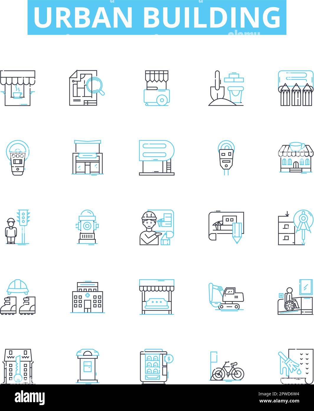 Urban building vector line icons set. Urban, Building, Architecture