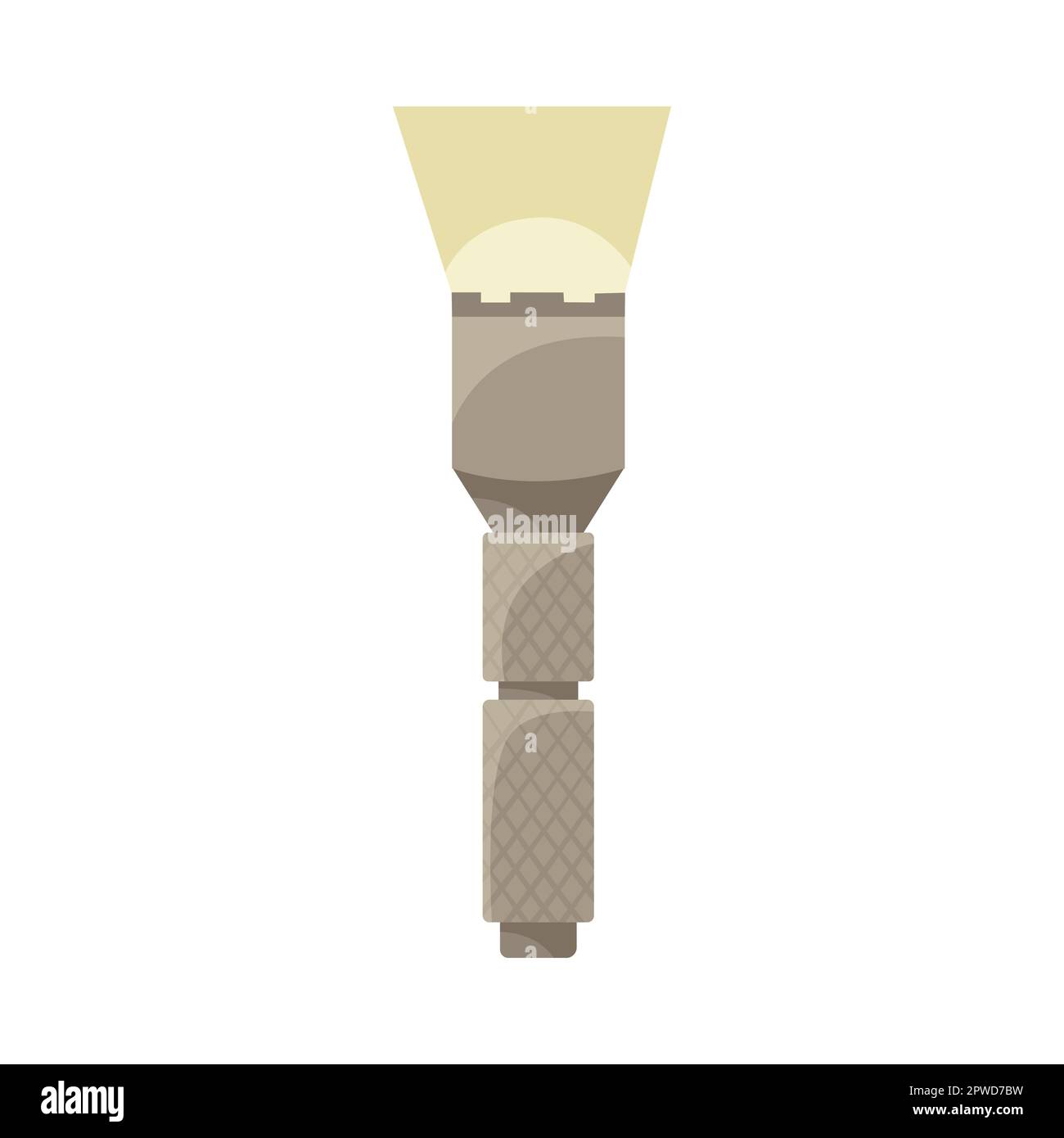 Military torch with light beam cartoon illustration Stock Vector Image