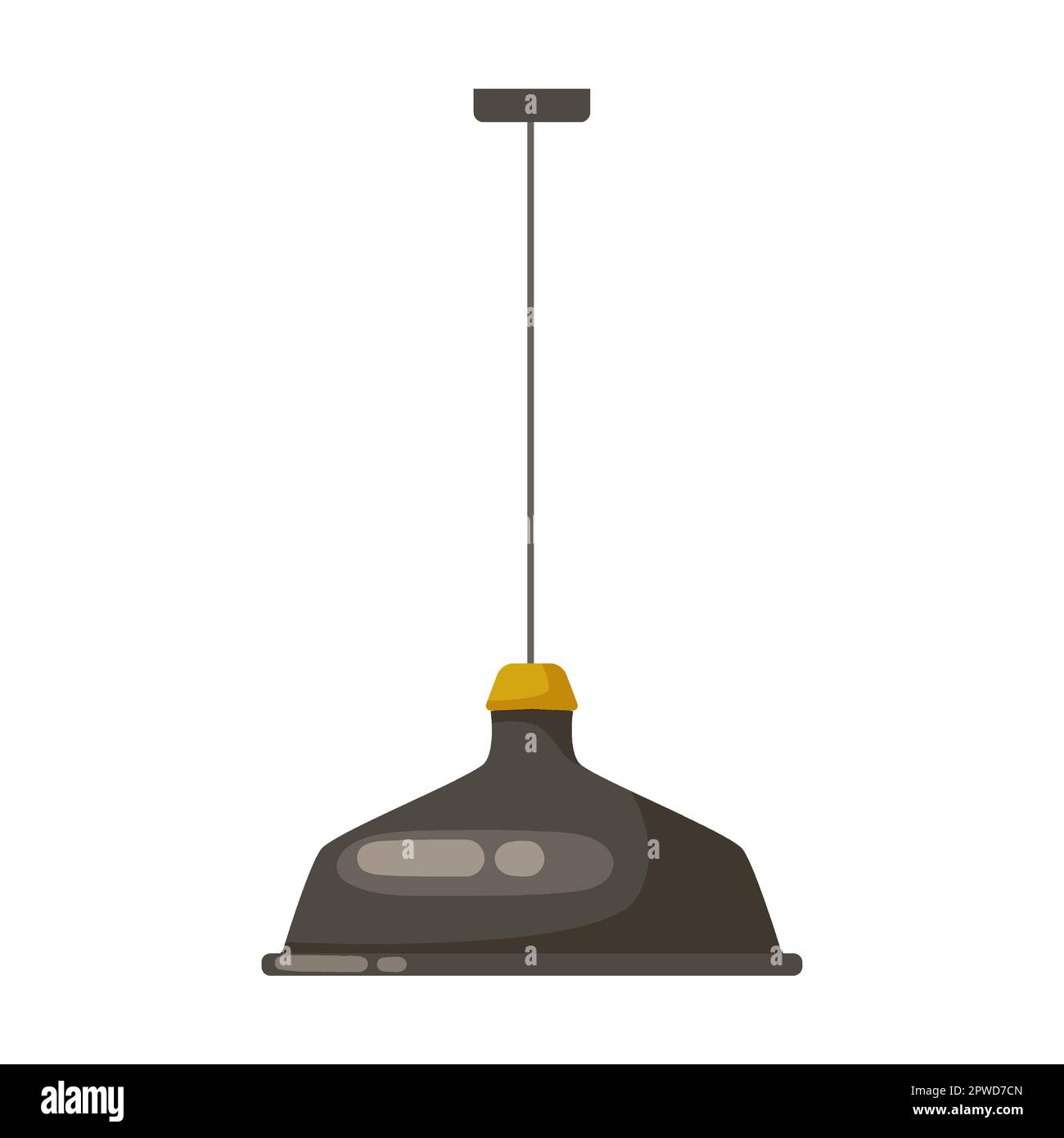 round wide Pendant lamp, light fixtures and cartoon illustration