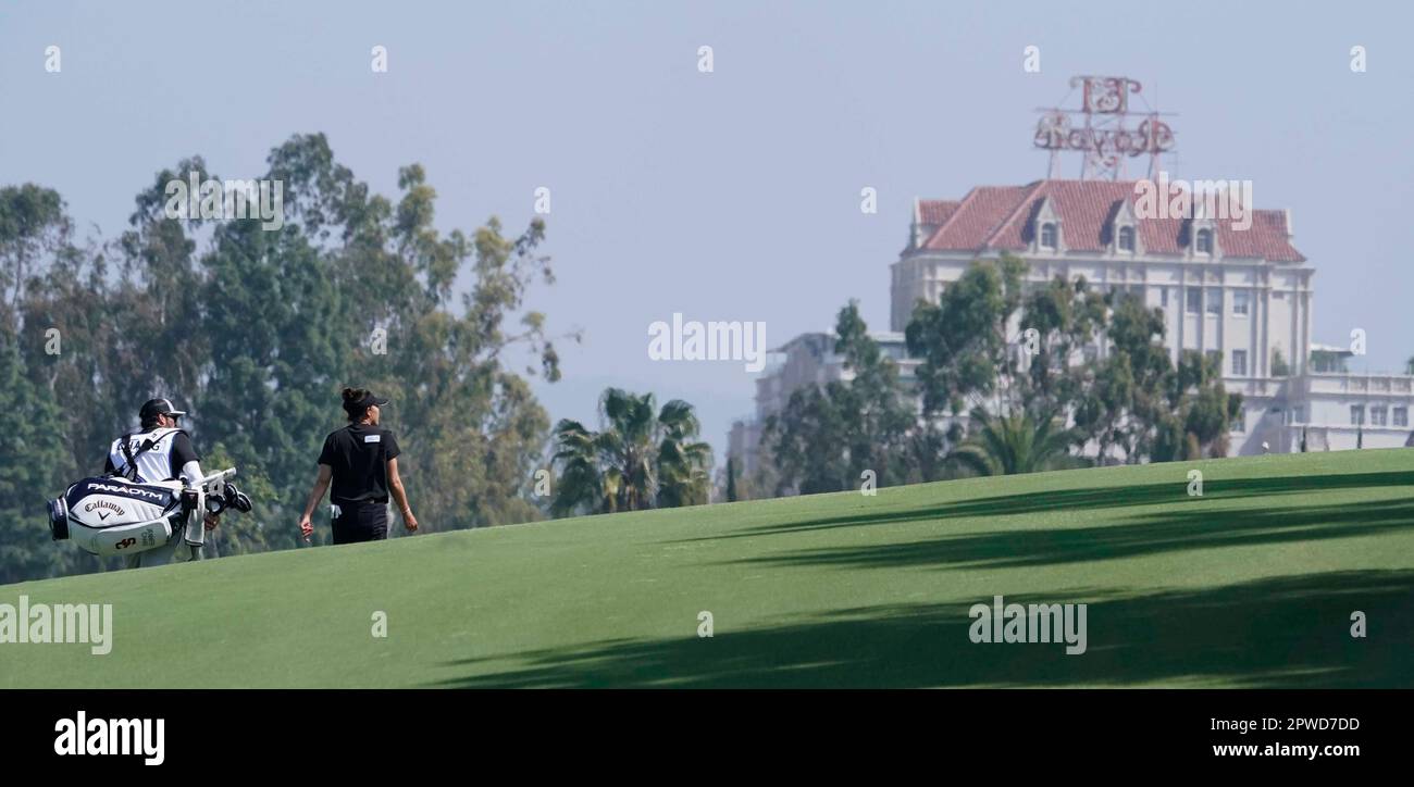 April 28, 2023 LPGA American golfer, Jennifer Chang walking up the