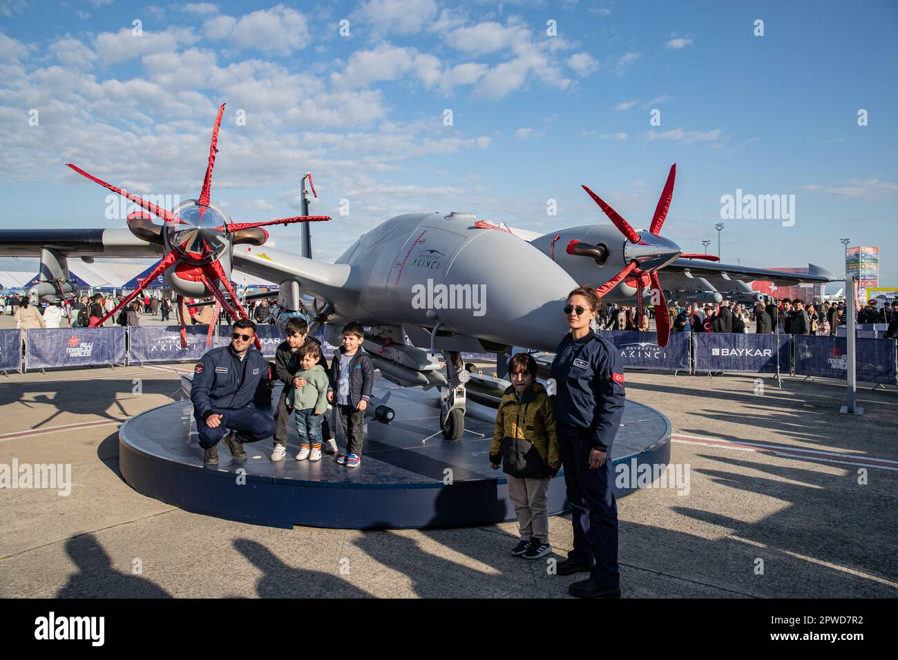 Istanbul, Turkey. 28th Apr, 2023. Bayraktar Akinci, unmanned combat