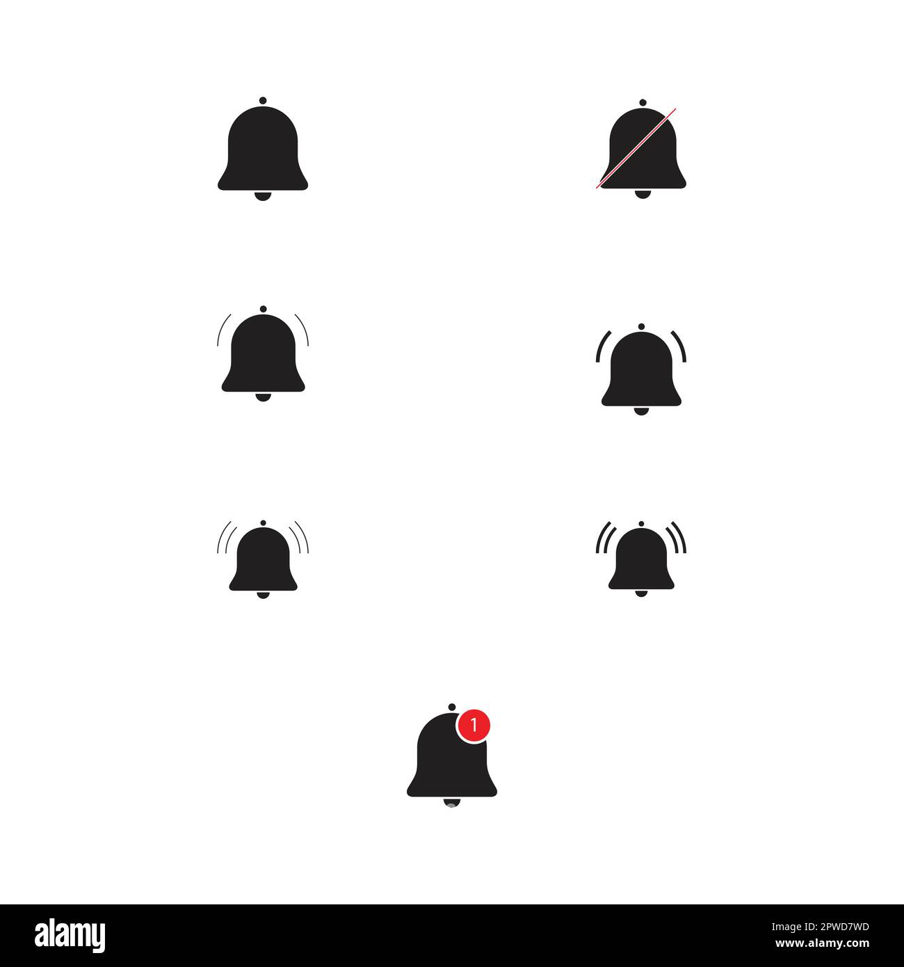 Notification Icon Set Stock Vector