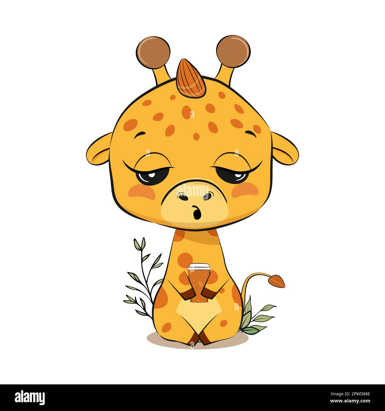 Cute cartoon giraffe adorable baby vector Stock Vector Image & Art - Alamy