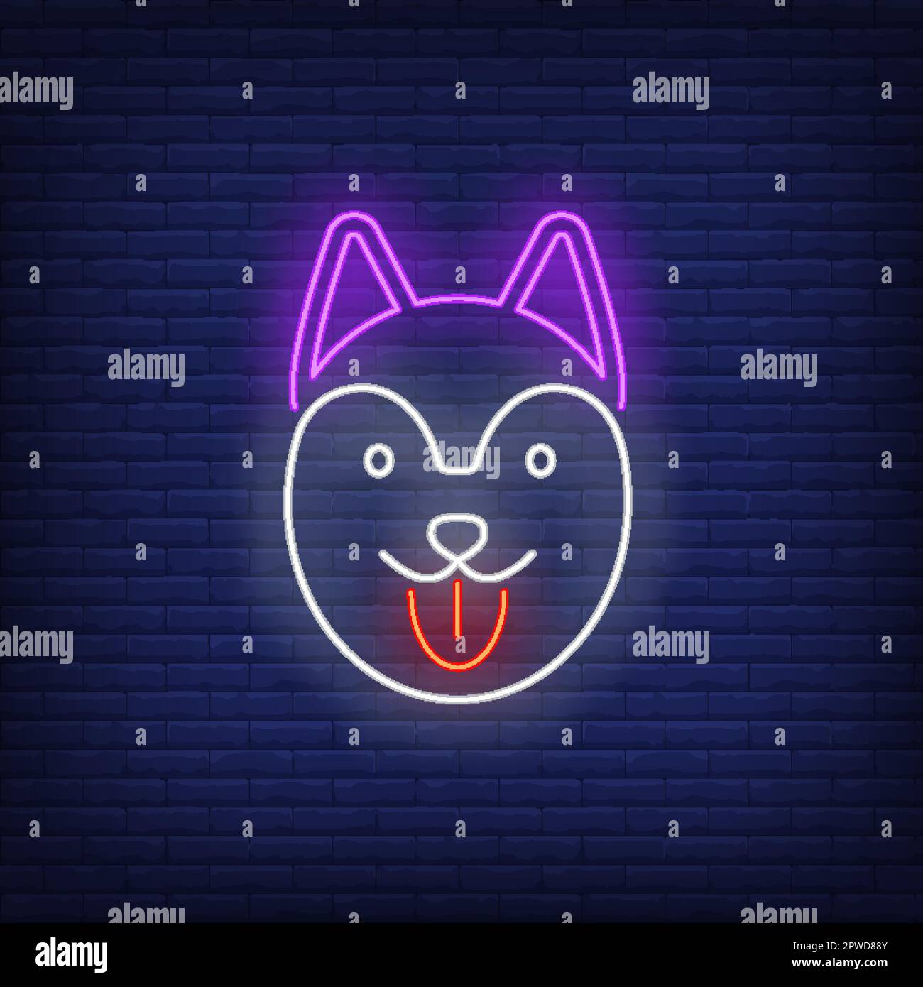 Funny cat face neon sign Stock Vector Image & Art Alamy