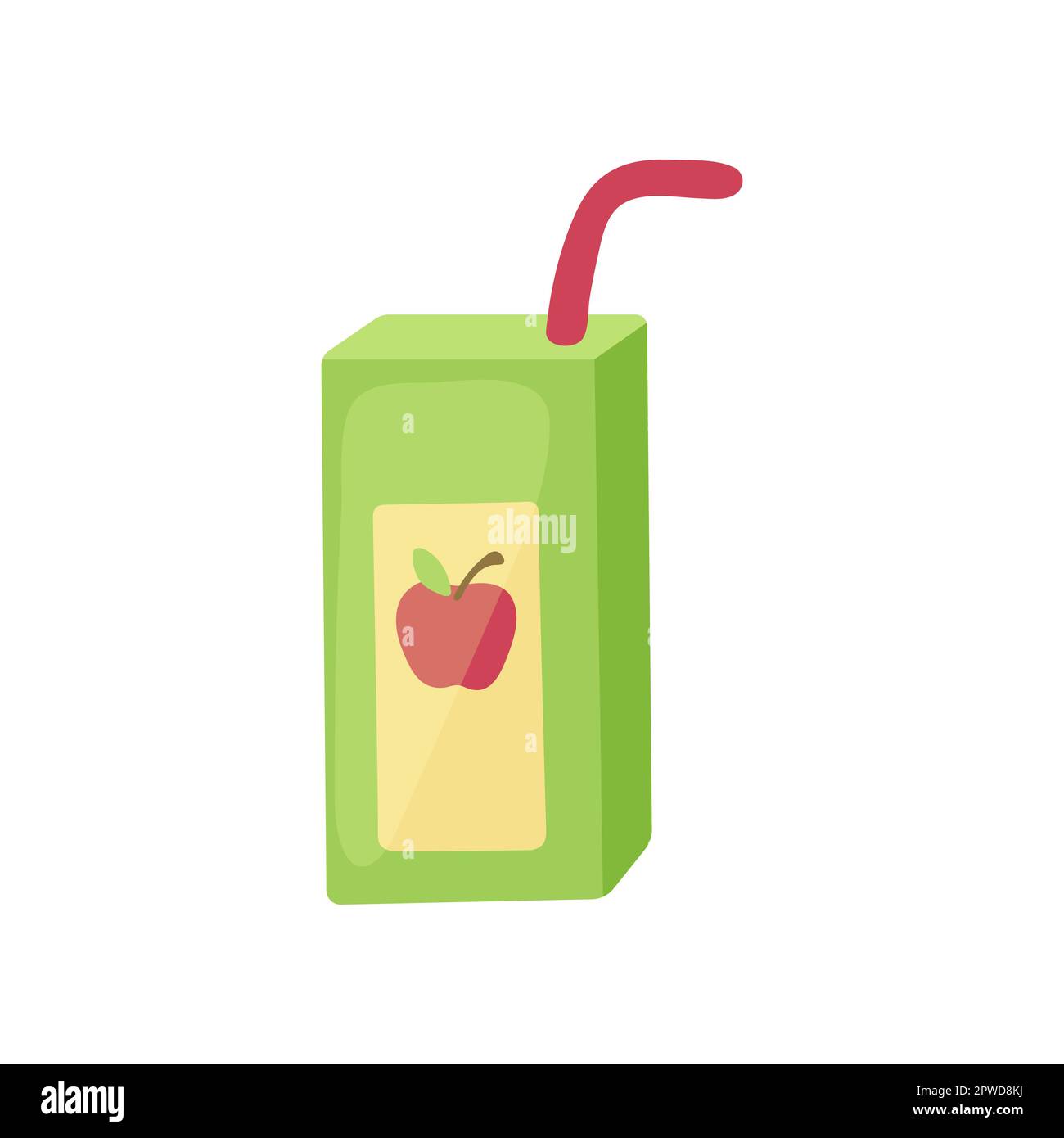 Green box with apple juice vector illustration Stock Vector