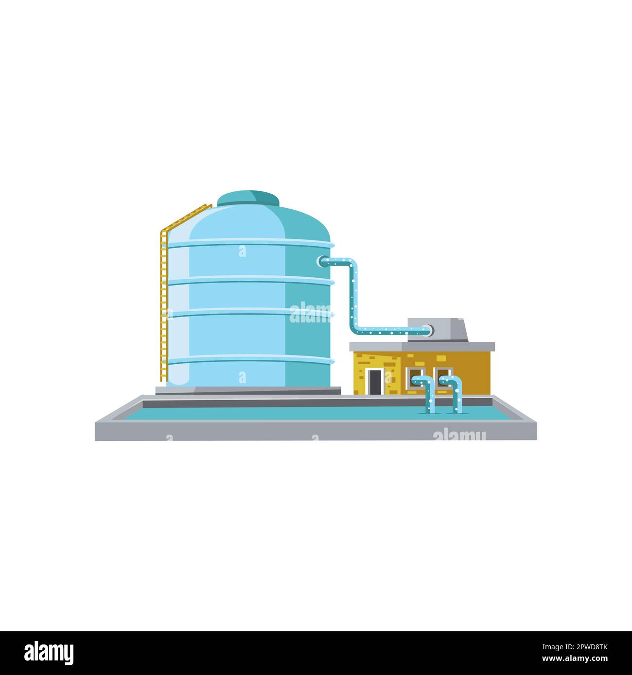 Pump station for water cartoon illustration Stock Vector Image & Art ...