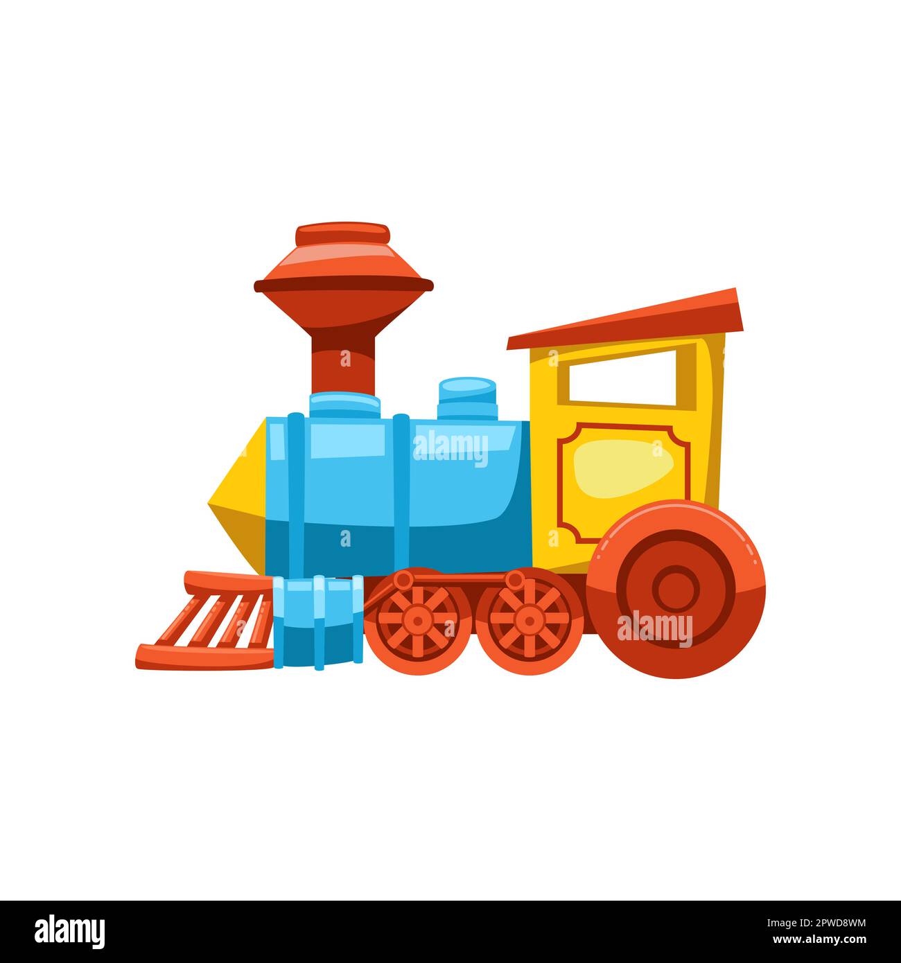 Toy train for kids flat vector illustration Stock Vector Image & Art