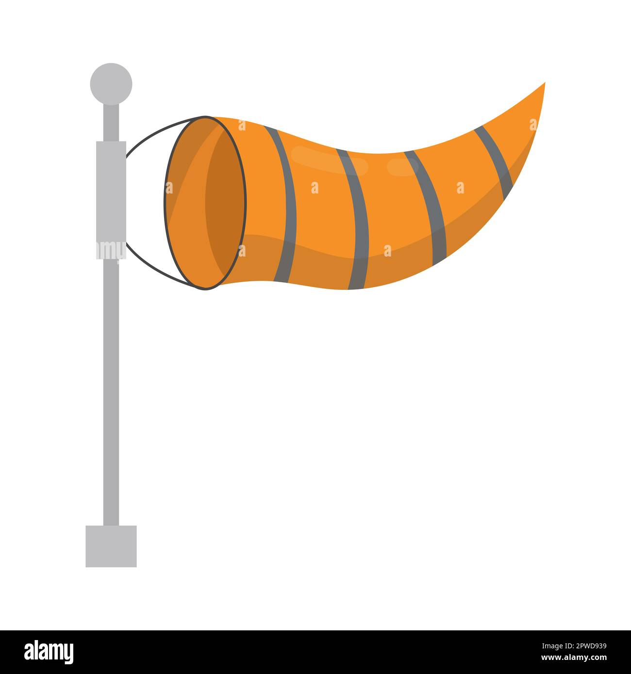 Yellow and blue windsock cartoon illustration stock vector image art