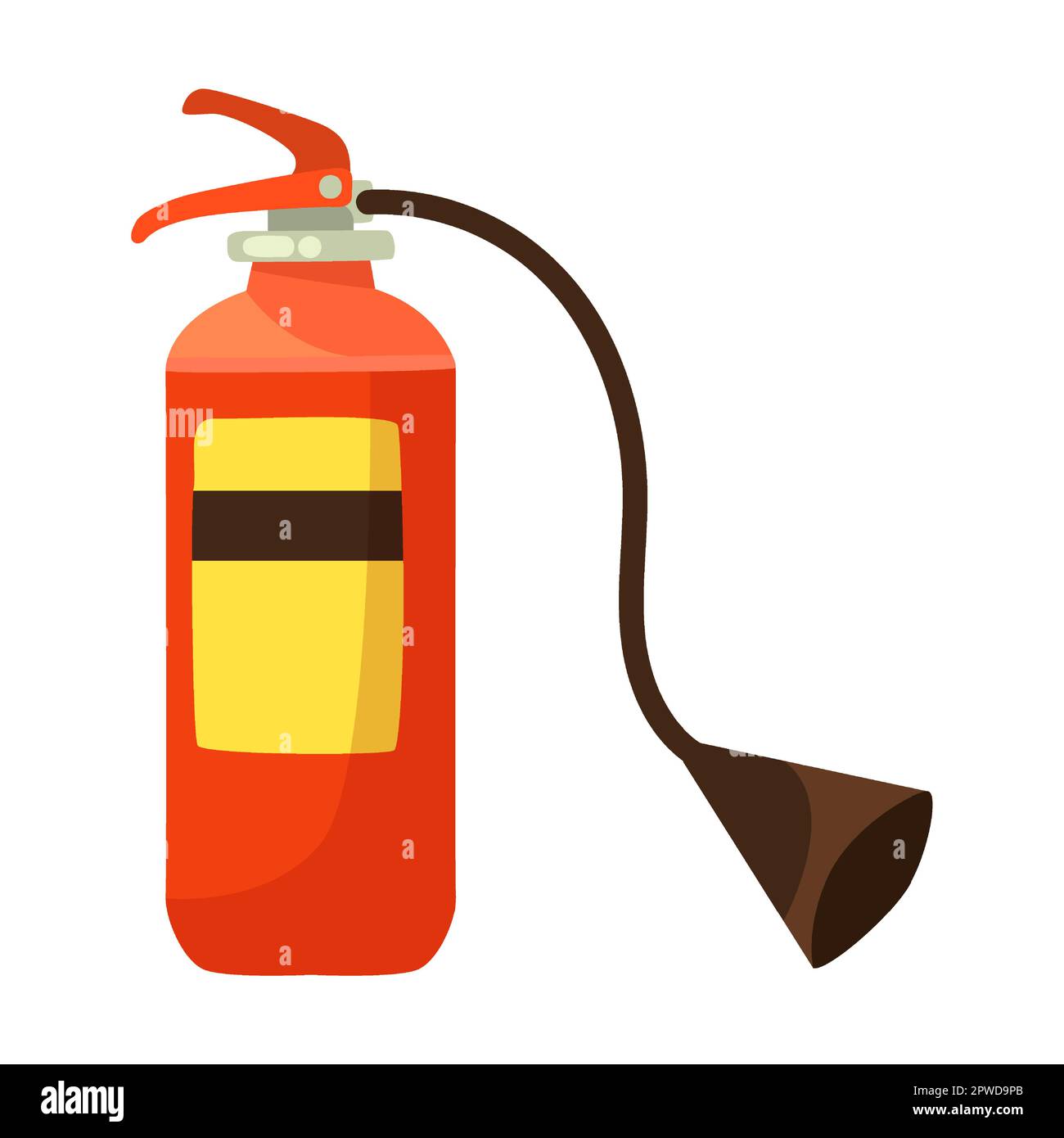 Firefighter extinguisher, firefighting equipment cartoon illustration