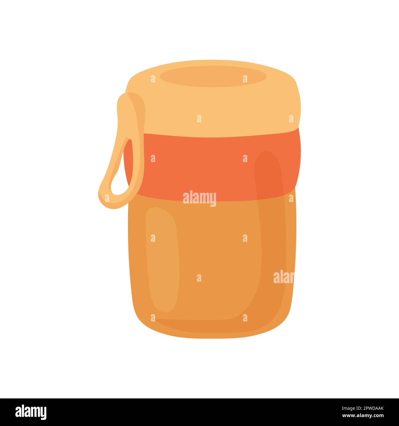 Orange Reusable Food Flask Container Vector Illustration Stock Vector orange-reusable-food-flask-container-vector-illustration-stock-vector
