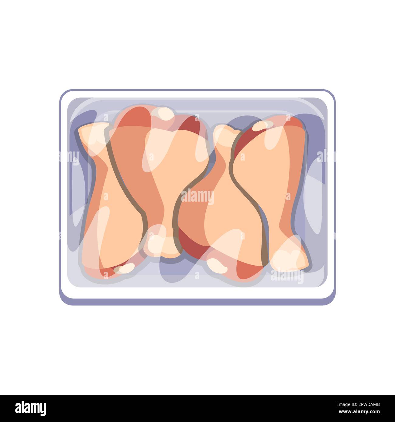 Plastic package with fresh chicken legs cartoon illustration Stock Vector Image & Art Alamy