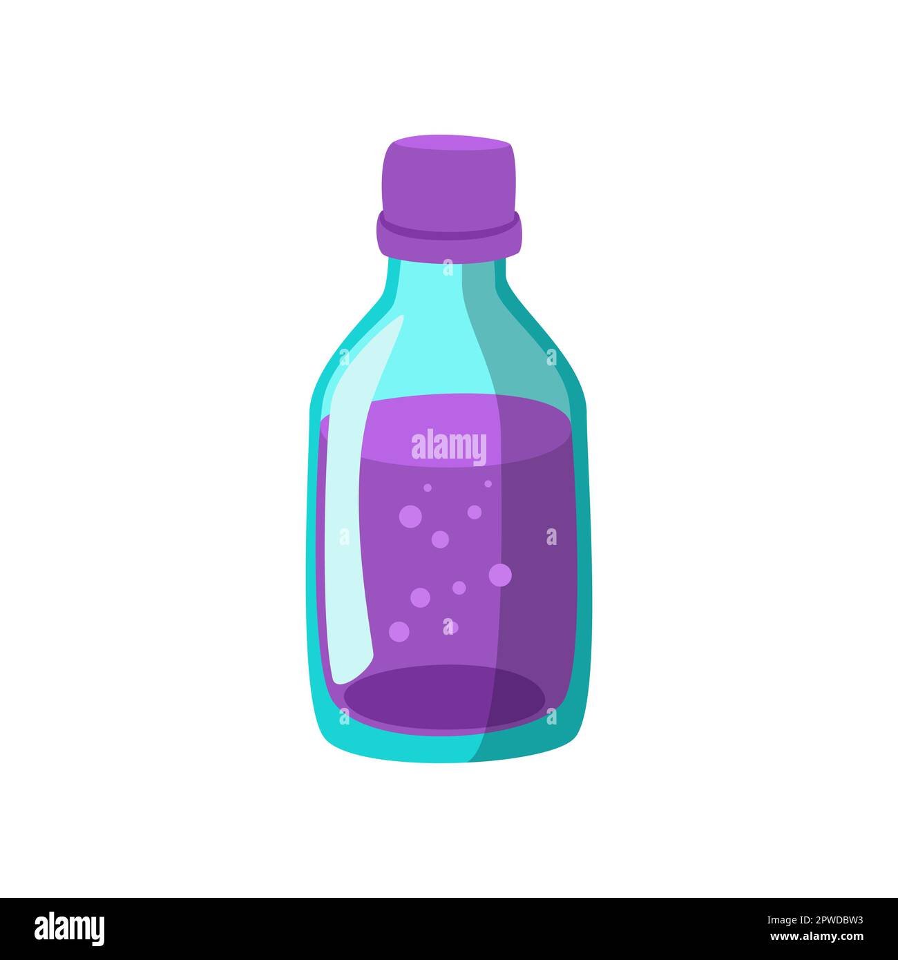 Science lab vial with purple liquid vector illustration Stock Vector
