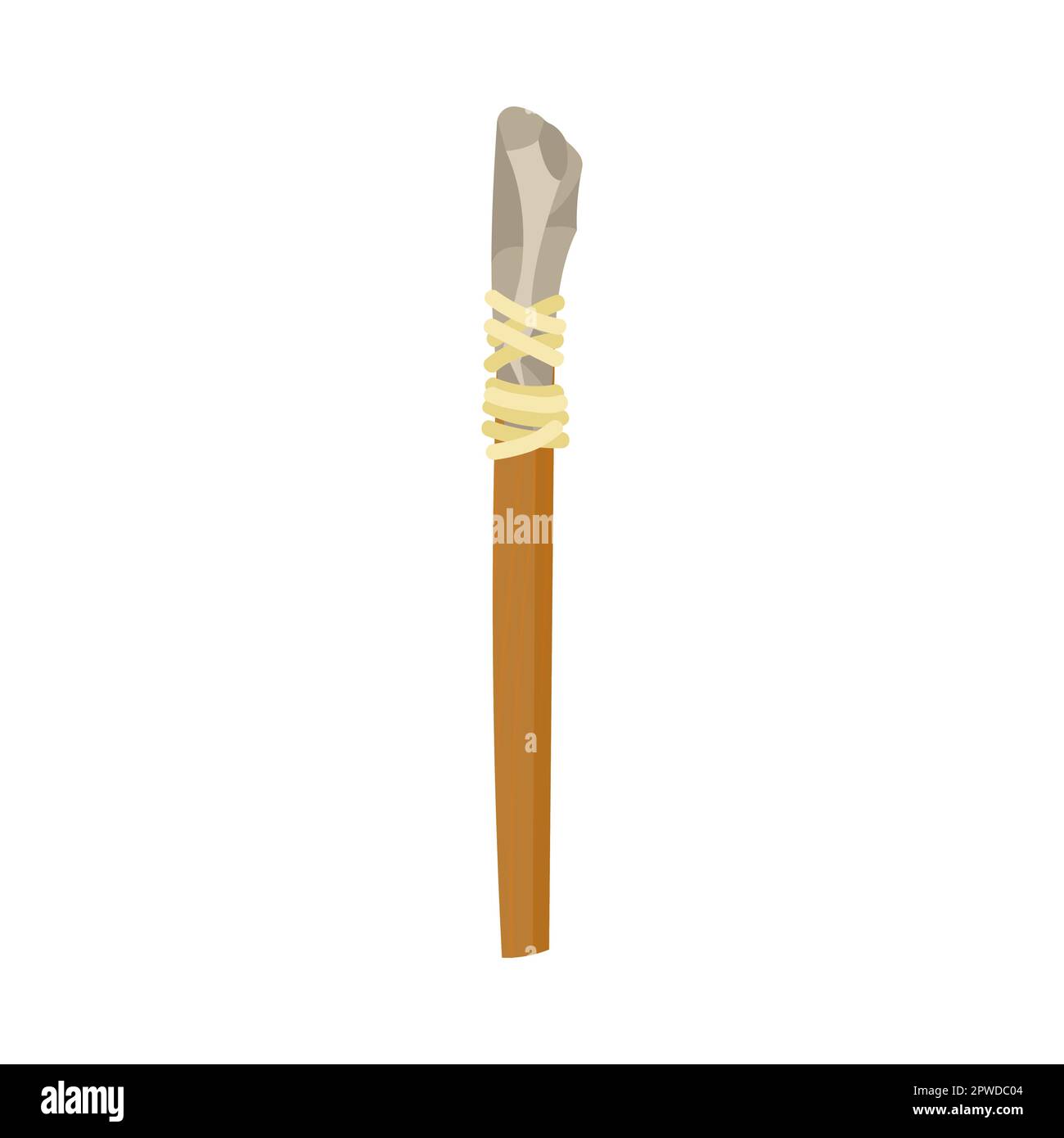 Ancient tool from wood and stone vector illustration Stock Vector