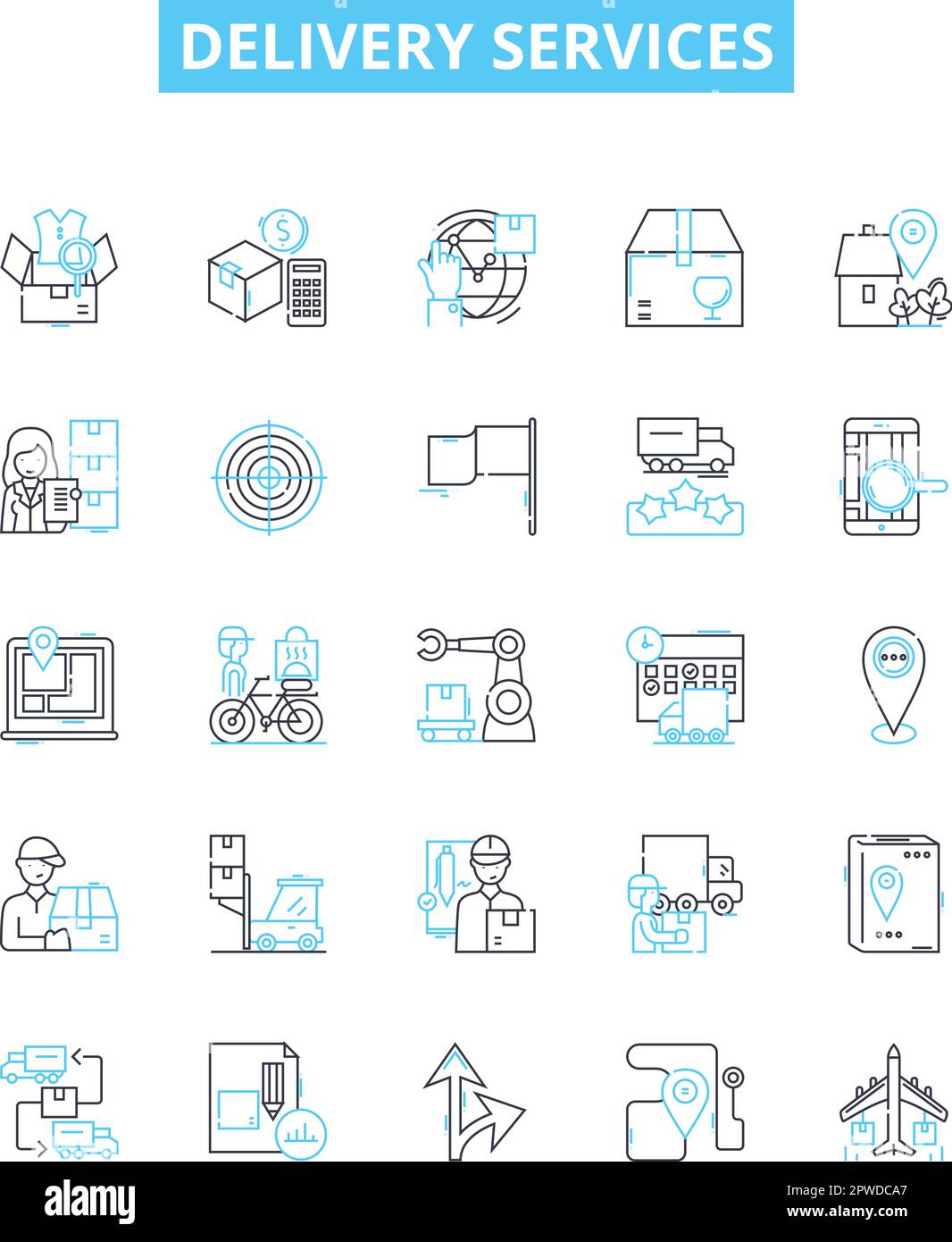 https://c8.alamy.com/comp/2PWDCA7/delivery-services-vector-line-icons-set-courier-delivery-shipping-logistics-parcel-express-packages-illustration-outline-concept-symbols-and-2PWDCA7.jpg