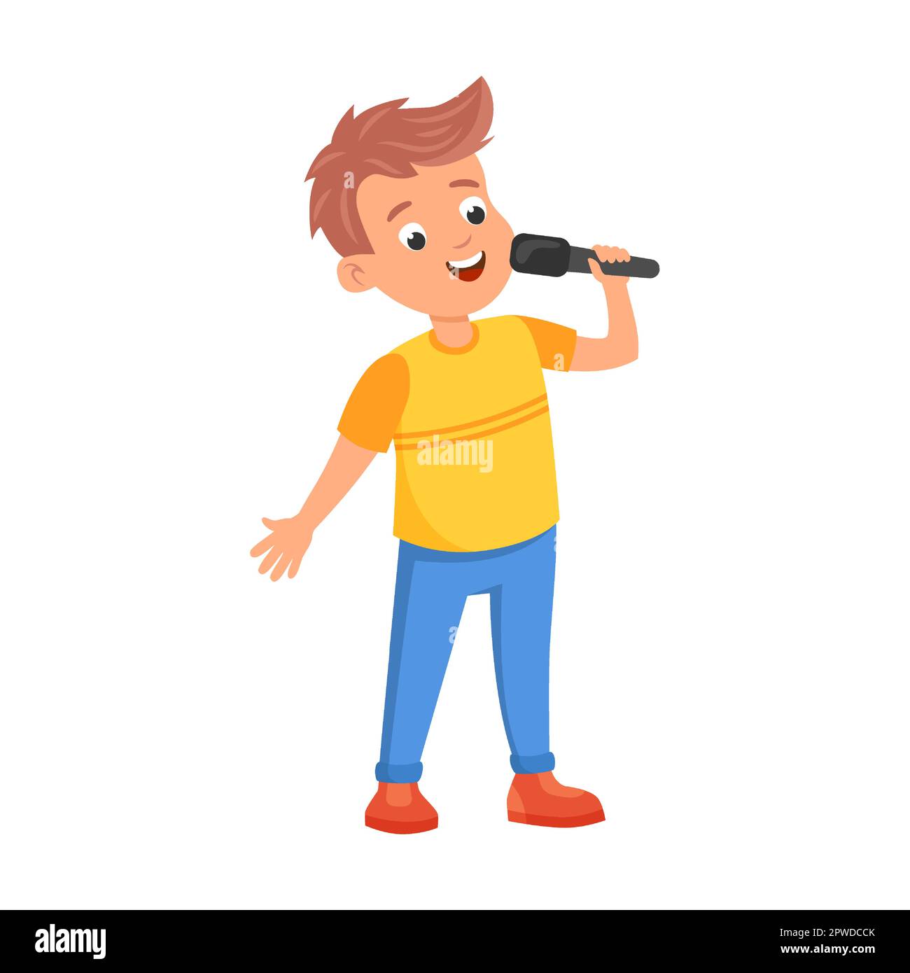 cartoon singer with microphone