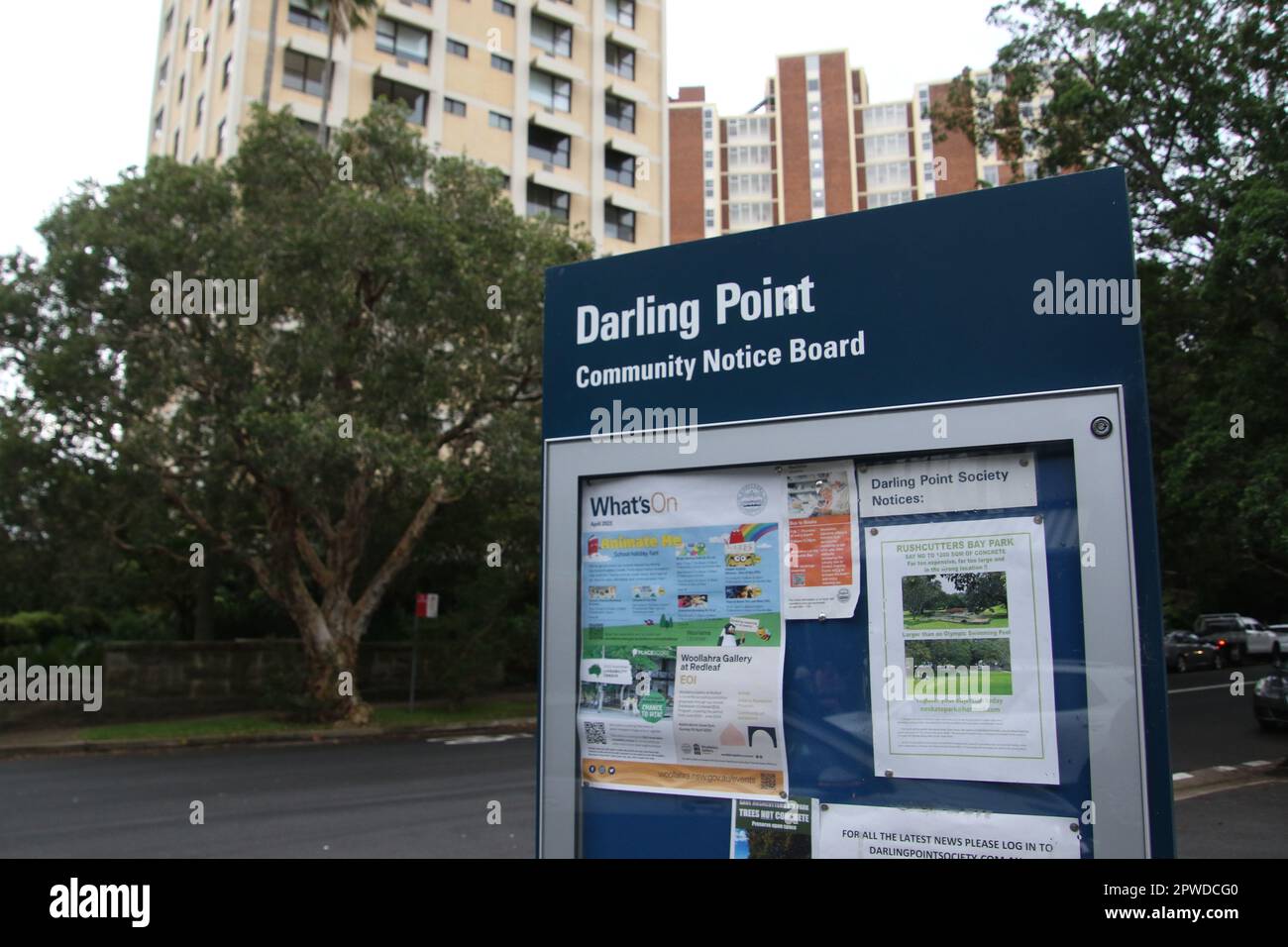 Darling Point Community Notice Board Stock Photo Alamy