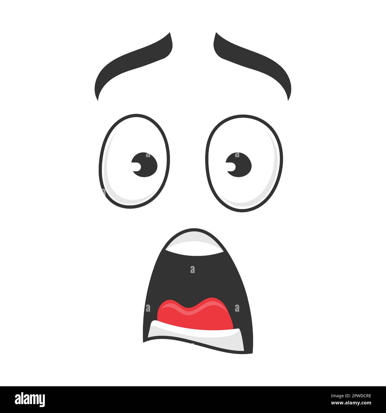 girl scared face cartoon cute Stock Vector