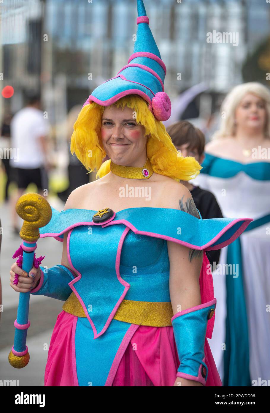 Christchurch, New Zealand. 30th Apr, 2023. Fans in costumes attend the