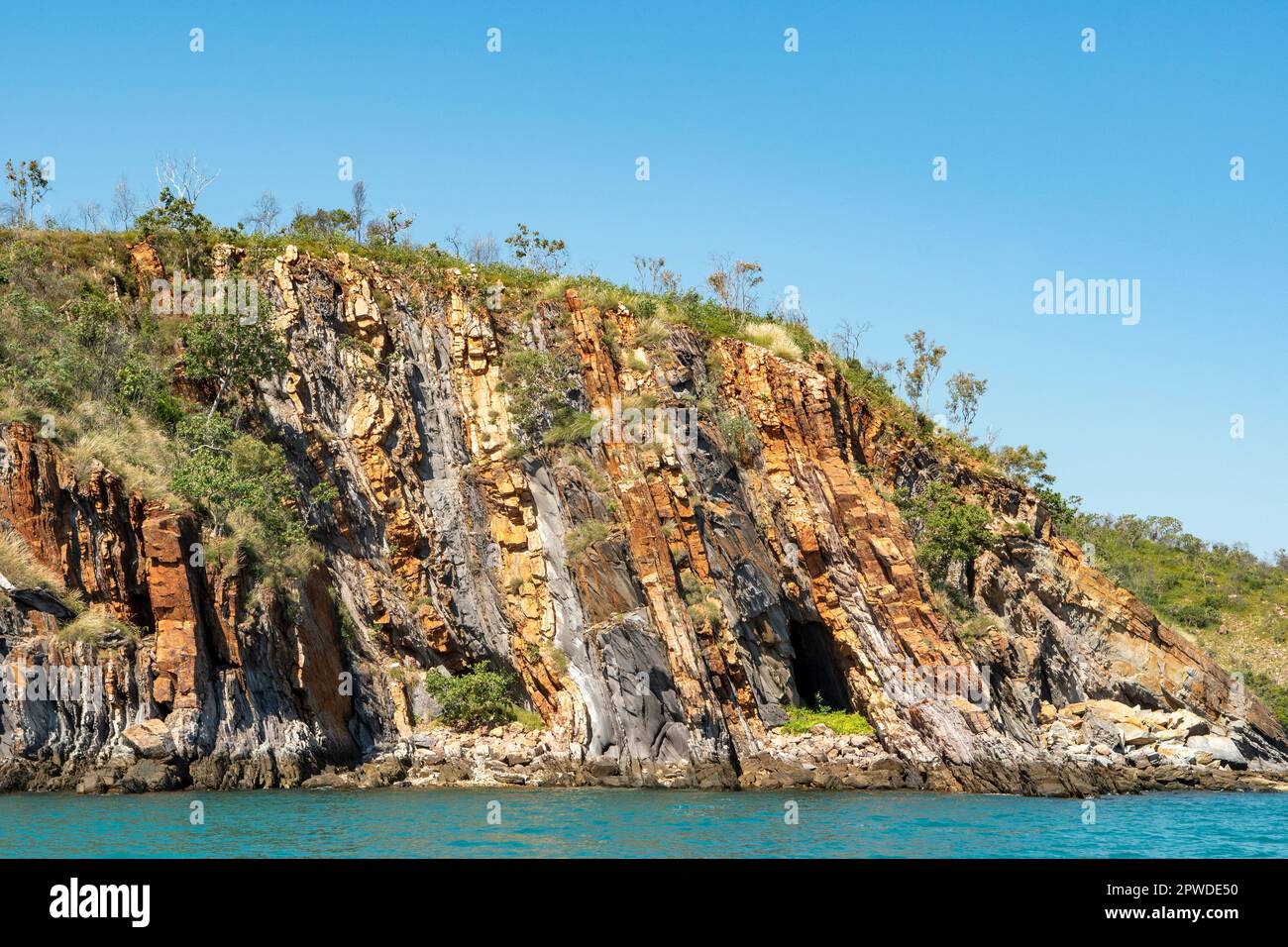 Layered Rock Formations at Nares Point, Kimberley Coast, WA, Australia Stock Photo