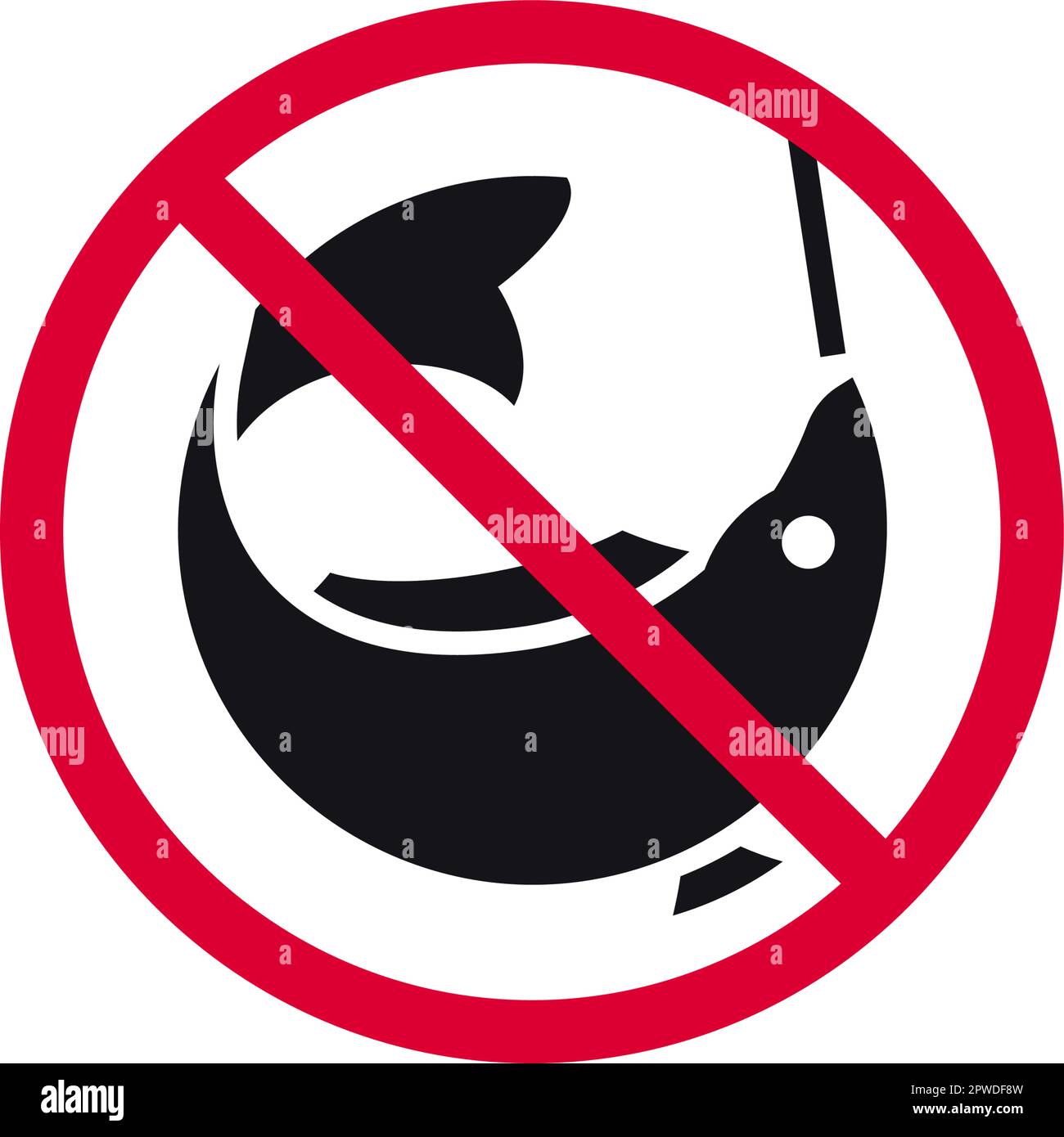 No Fishing Prohibited Sign Forbidden Modern Stock Vector (Royalty