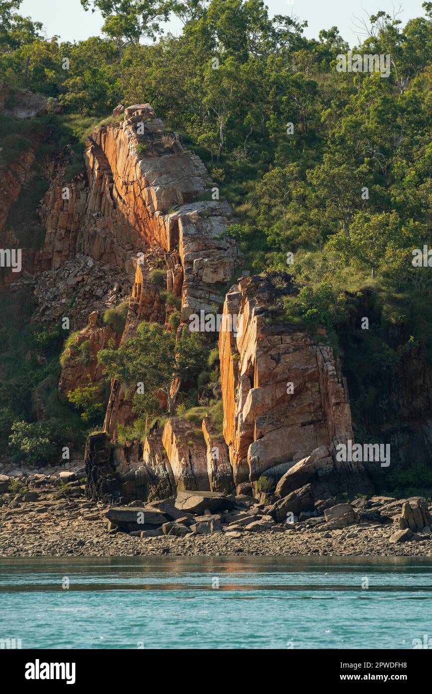 Sandstone Cliffs at Whirlpool Pass, Kimberley Coast, Wa, Australia Stock Photo