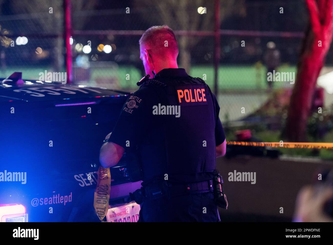 Seattle, USA. 29 Apr, 2023. Just before 1030pm Police received a 911