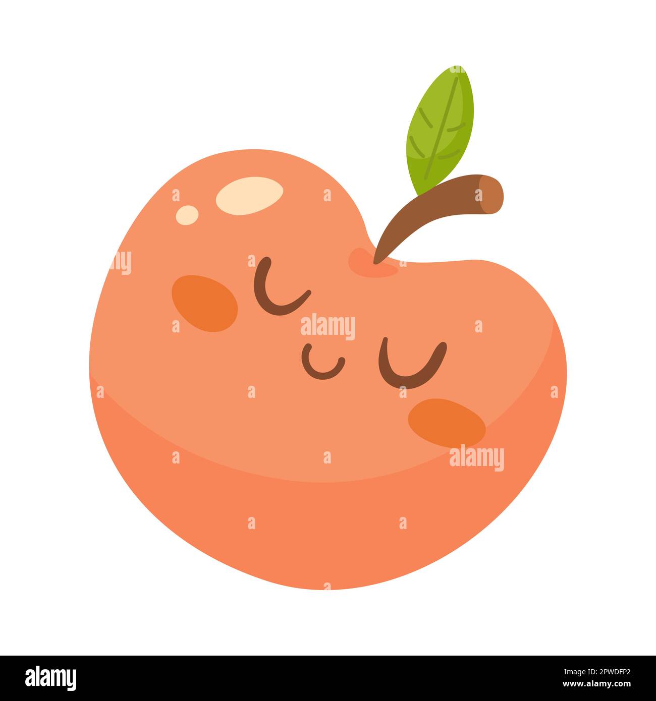 Funny apple with smiling face cartoon illustration Stock Vector Image ...