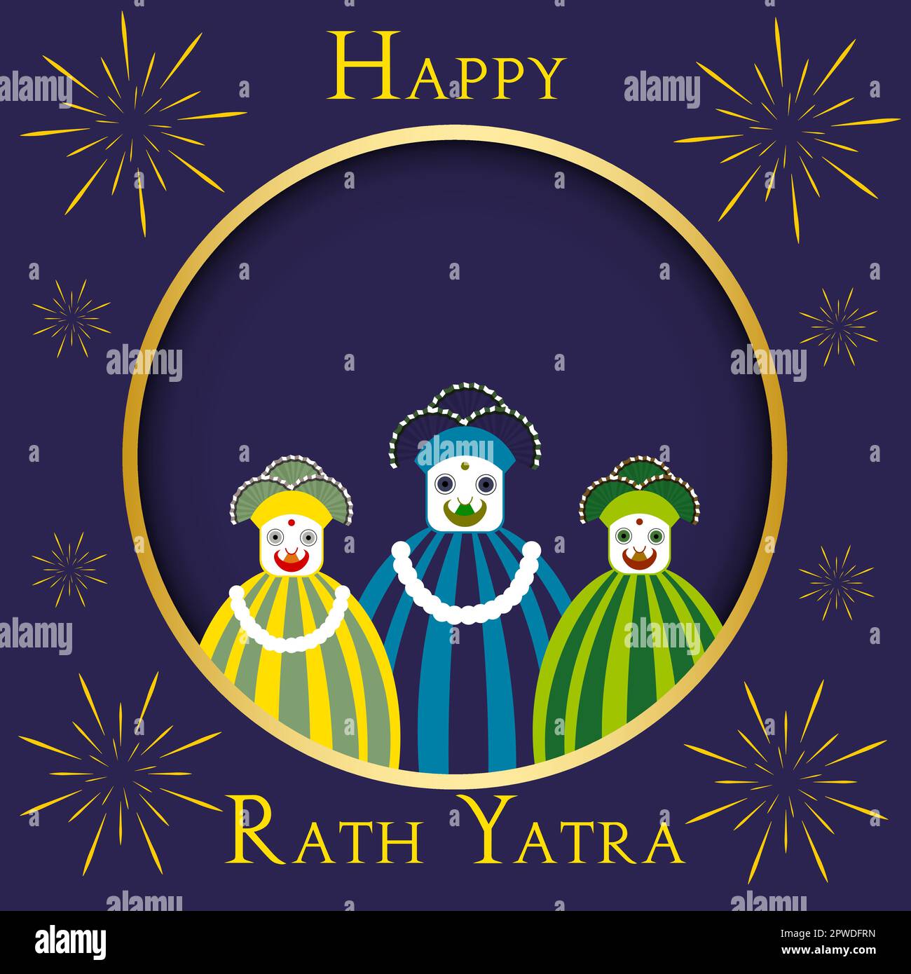 Vector Illustration of Ratha Yatra of Lord Jagannath, Balabhadra and