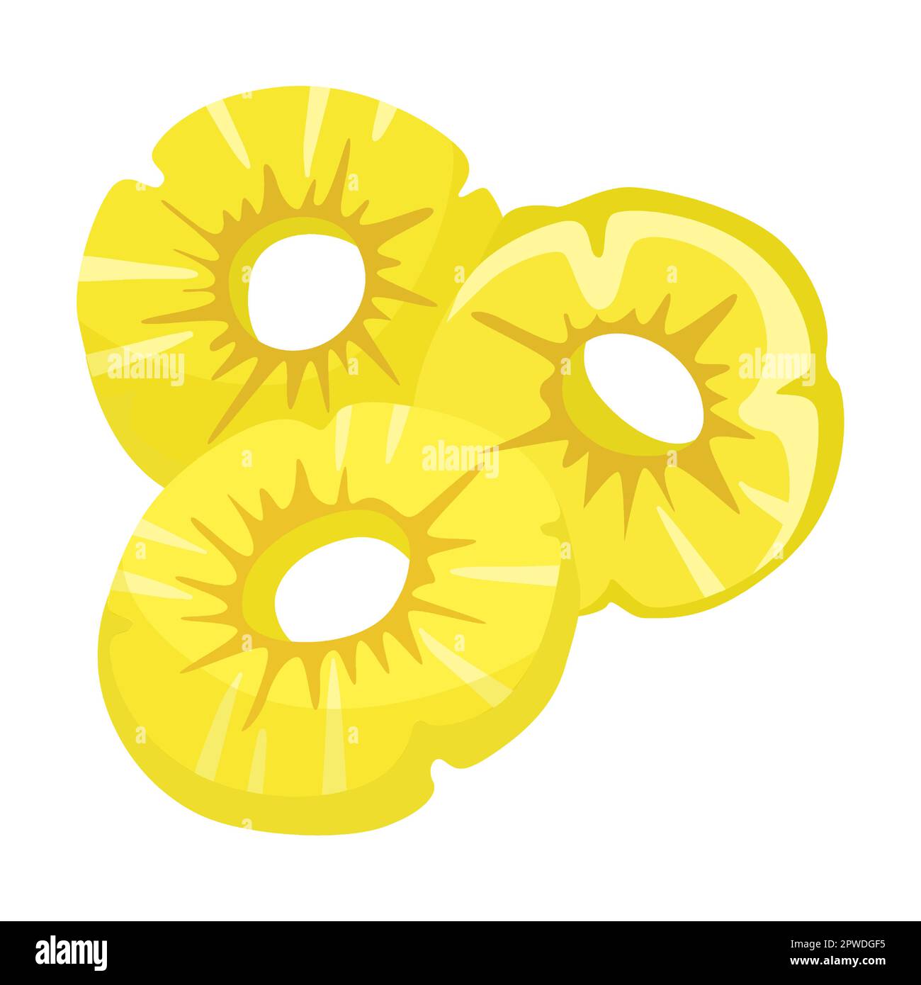 dried pineapple ring fruit cartoon illustration. Dried Tropical fruit