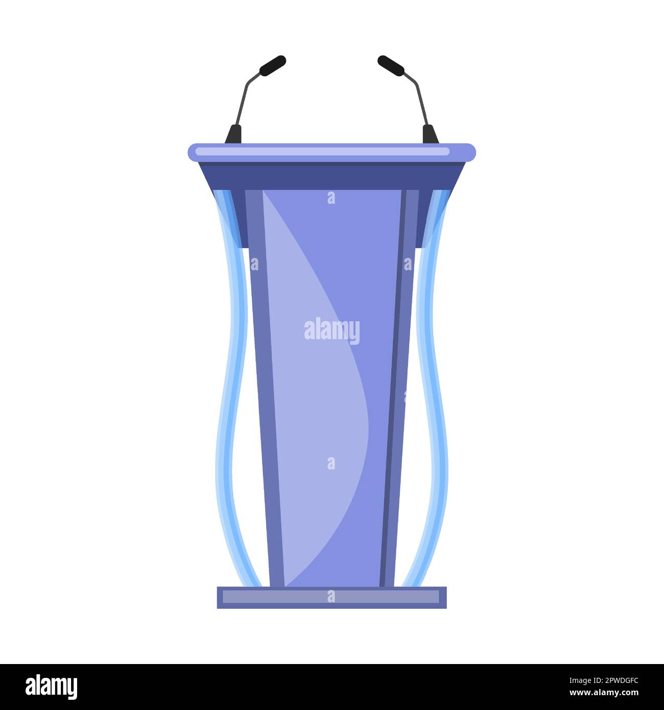 unusual modern debate rostrum and platform with double microphone