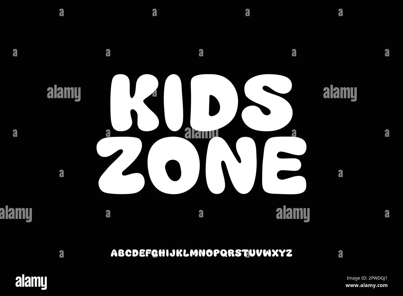 Creative playful rounded kids alphabets vector Stock Vector