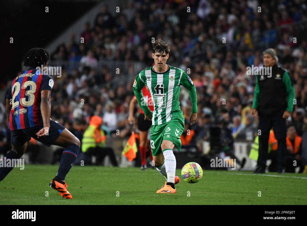 BARCELONA, SPAIN - APRIL 29: La Liga Santander match between FC Barcelona and Real Betis at Spotify Camp Nou on April 29, 2023, in Barcelona, Spain. (Photo by Sara Aribó/PxImages) Stock Photo