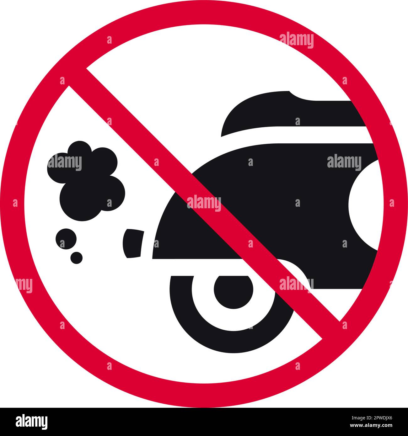 No exhaust prohibited sign, no emitting exhaust fumes forbidden modern