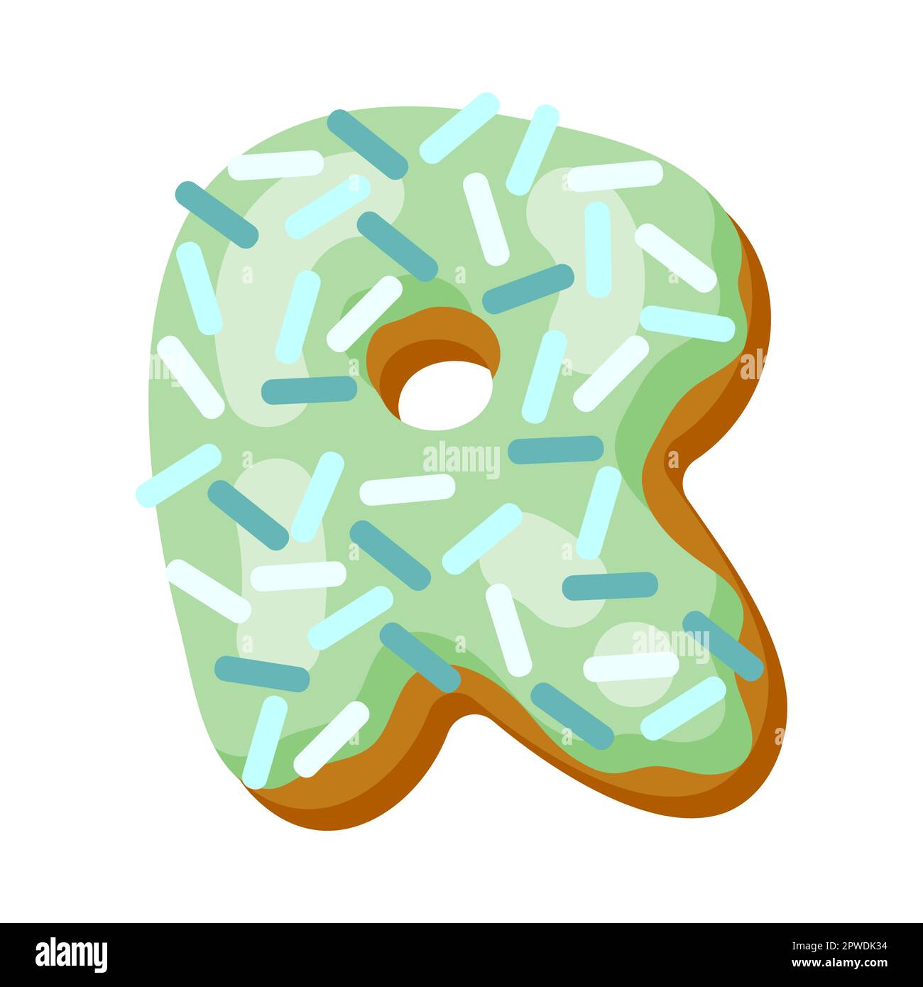 Letter r in donut font vector illustration Stock Vector Image & Art - Alamy