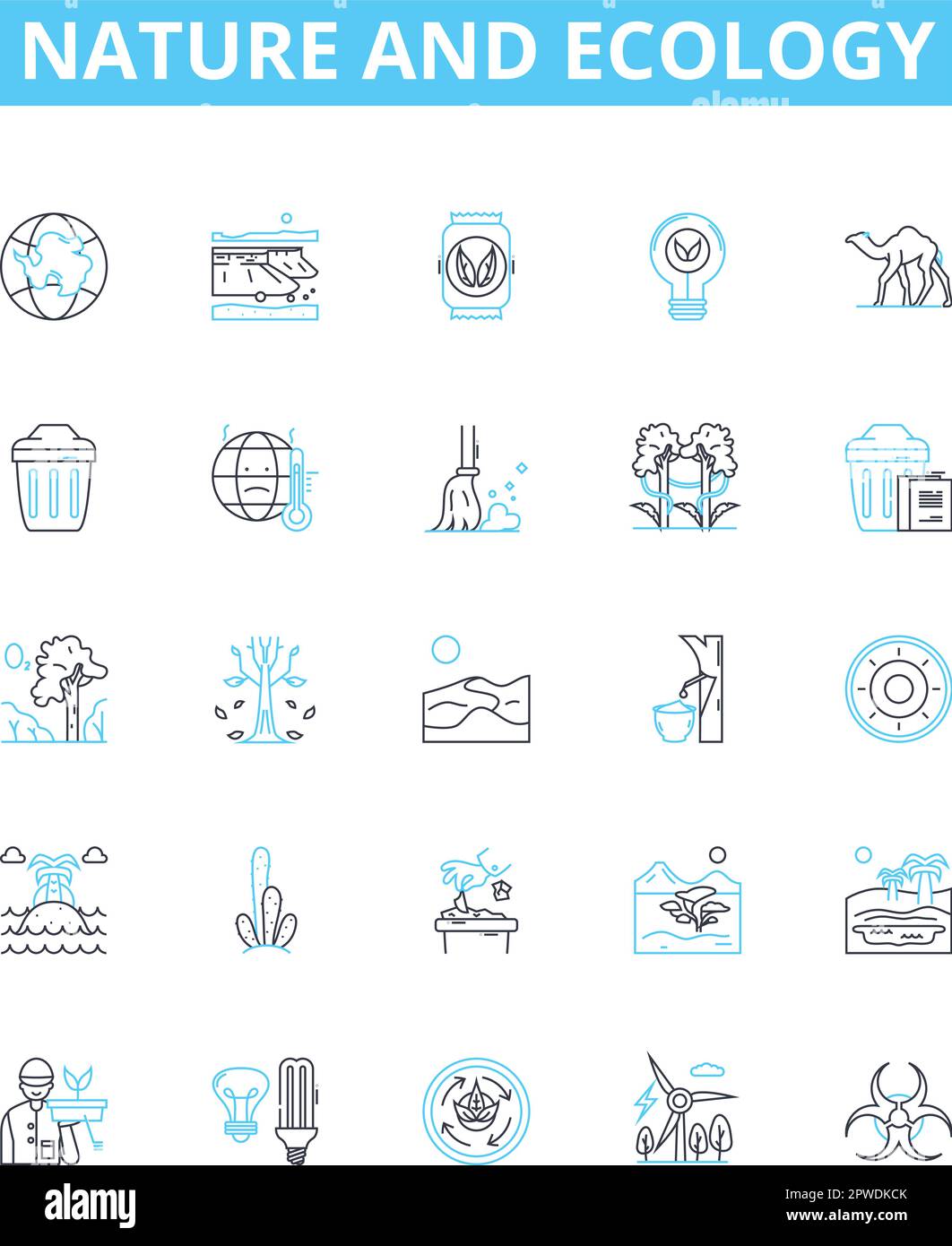 Nature and ecology vector line icons set. Ecology, Nature, Environment, Conservation, Biodiversity, Oceans, Climate illustration outline concept Stock Vector