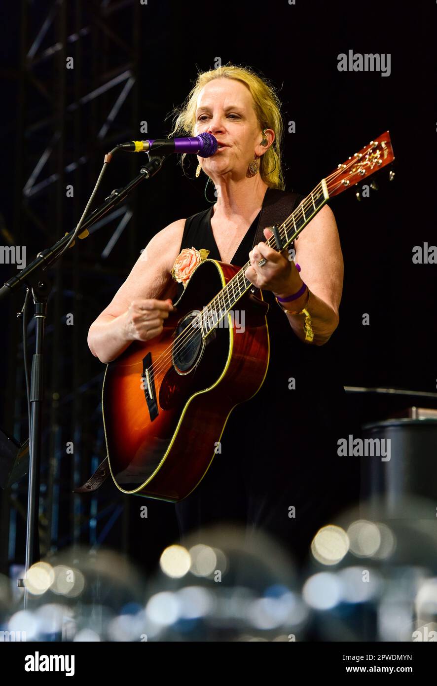 Indio, California, 29 April, 2023- Mary Chapin Carpenter Performing on stage at Stagecoach country music festival. Photo Credit: Ken Howard/ Alamy Live News Stock Photo