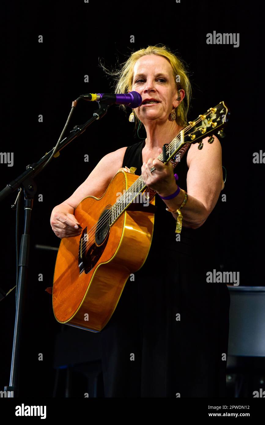 Indio, California, 29 April, 2023- Mary Chapin Carpenter Performing on stage at Stagecoach country music festival. Photo Credit: Ken Howard/ Alamy Live News Stock Photo